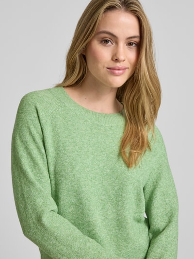 Vero Moda Regular fit gebreide pullover met raglanmouwen, model 'DOFFY' Lichtgroen - 3