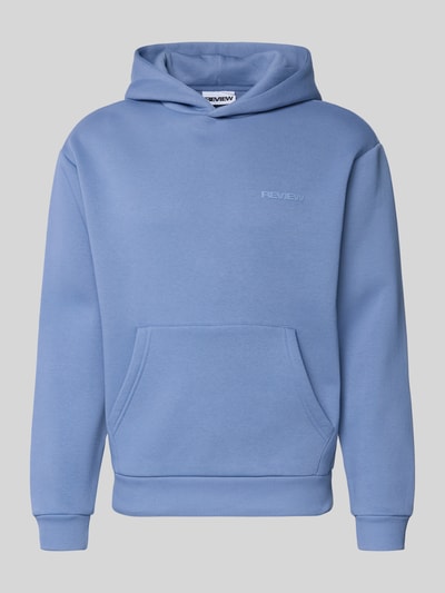 REVIEW Hoodie mit Label-Print Rauchblau 2