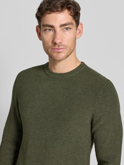 MCNEAL Gebreide pullover met ribboorden Kaki gemêleerd - 3