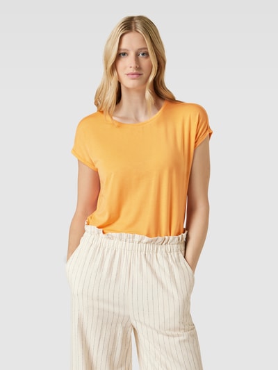 Vero Moda T-shirt met ronde hals, model 'PLAIN' Oranje - 4