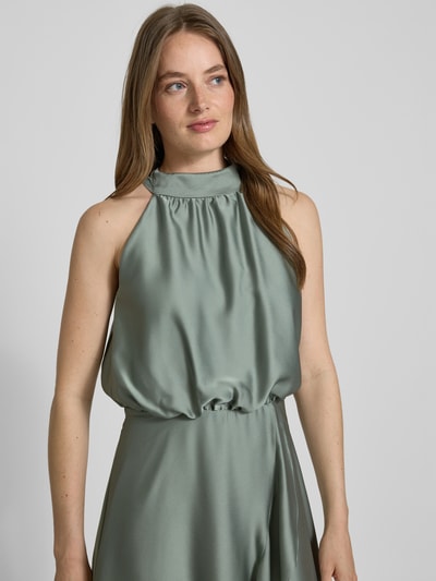 Swing Cocktailjurk met halter Lindegroen - 3