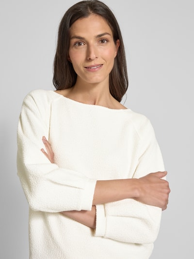 OPUS Sweatshirt mit U-Boot-Ausschnitt Modell 'Gasba' Offwhite 3