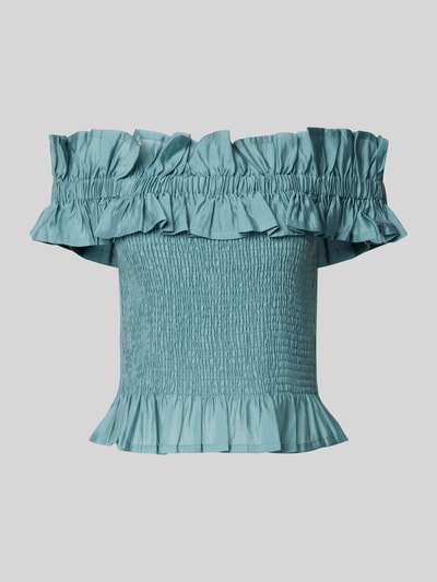 Copenhagen Muse Blouseshirt met carmenhals, model 'MOLLY' Petrol - 2