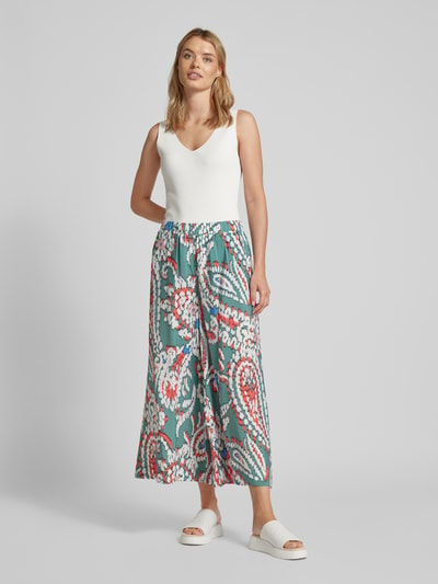 s.Oliver RED LABEL Regular fit culotte met paisleymotief Flessengroen - 1