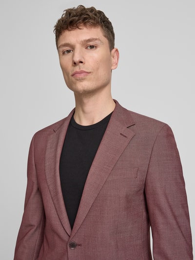 Strellson Slim Fit Anzugsakko mit Woll-Anteil Dunkelrot 3
