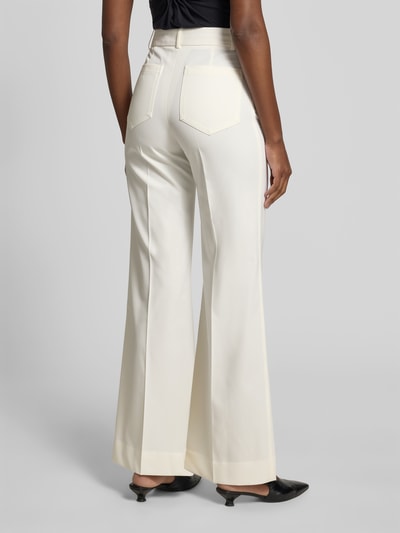 Victoria Beckham Flared Fit Stoffhose aus Woll-Mix Weiss 5