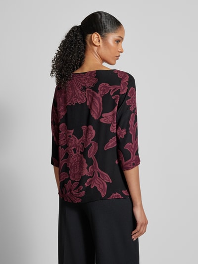 Zero Regular fit blouse van viscose met 3/4-mouwen Bordeaux - 5