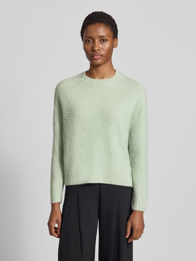 BOSS Sweter o kroju relaxed fit z mieszanki wełny model 'Febisana' Limonkowy 4