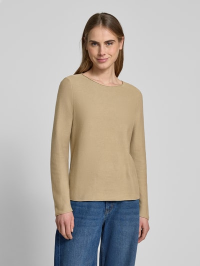 Marc O'Polo Regular Fit Strickpullover aus reiner Baumwolle mit Rollkante Sand 4