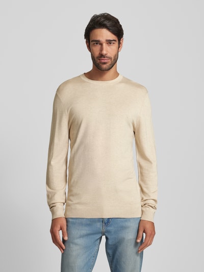 MCNEAL Gebreide pullover met ronde hals Beige gemêleerd - 4