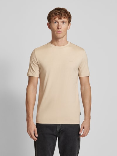 BOSS T-Shirt mit Label-Print Modell 'Thompson' Taupe 4