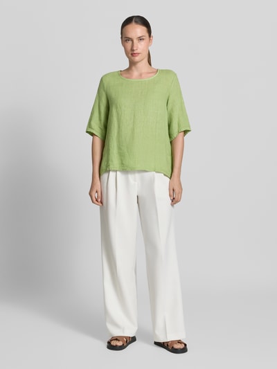 ZABAIONE Relaxed Fit Leinenbluse mit 1/2-Arm Modell 'Pa44ulaa' Hellgruen 1