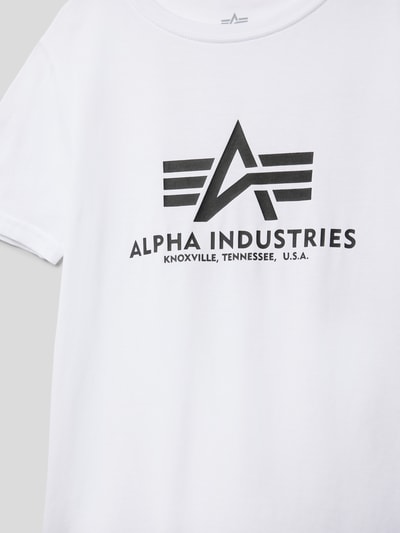 Alpha Industries T-Shirt mit Label-Print Modell 'Basic' Weiss 2