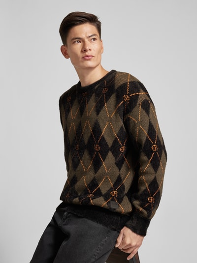 ELIAS RUMELIS Gebreide pullover met all-over motief Zwart - 3