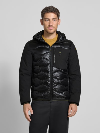 Blauer USA Daunenjacke mit Label-Patch Modell 'ALBERT' Black 4