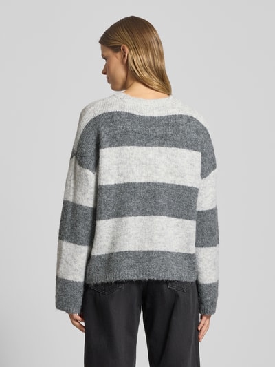 Only Oversized Strickpullover mit Woll-Anteil Modell 'MONI LIFE' Hellgrau Melange 5