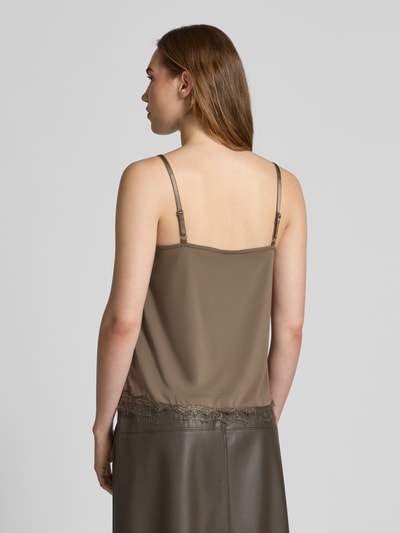 FREE/QUENT Top met kant Taupe - 5
