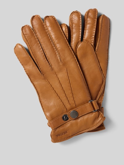 Hestra Handschuhe mit Label-Detail Modell 'Jake' Cognac 1
