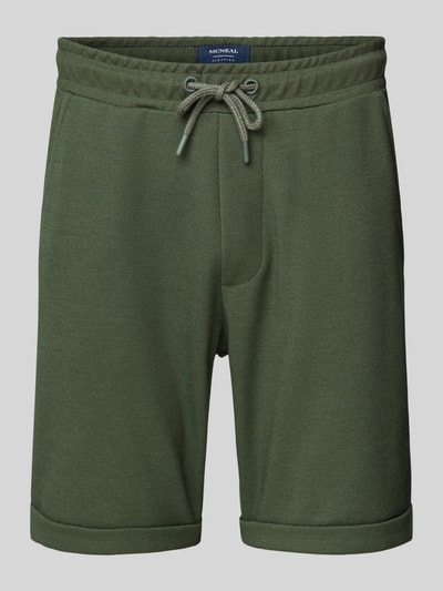 MCNEAL Regular Fit Sweatshorts mit Strukturmuster Khaki 1