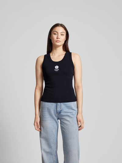 Kenzo Tanktop in Feinripp-Optik Black 4