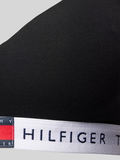 TOMMY HILFIGER Push-up-Bralette aus Baumwoll-Mix mit elastischem Label-Bund Modell 'HERITAGE' Black 2