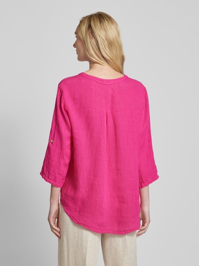 ZABAIONE Blouse van linnen met 3/4-mouwen, model 'LUCIA' Felroze - 5