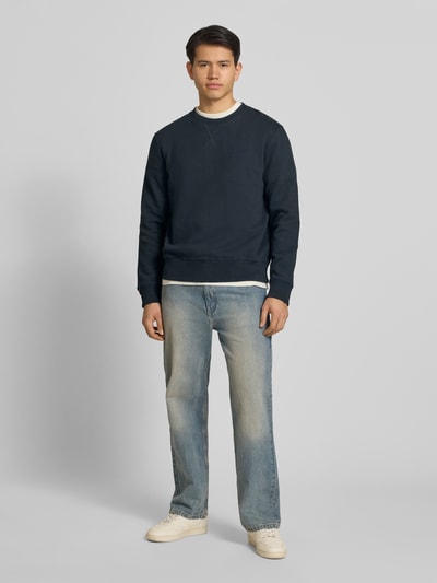 Superdry Sweatshirt met ronde hals en labelstitching Marineblauw - 1