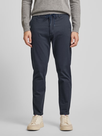 BOSS Orange Tapered fit chino met tunnelkoord Donkerblauw - 4