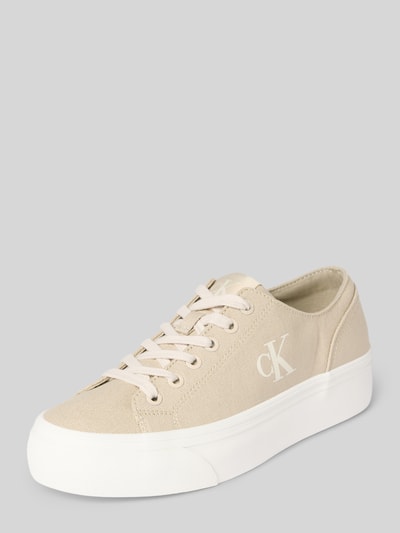 Calvin Klein Jeans Chunky sneakers met logoprint, model 'VULC' Zand - 1