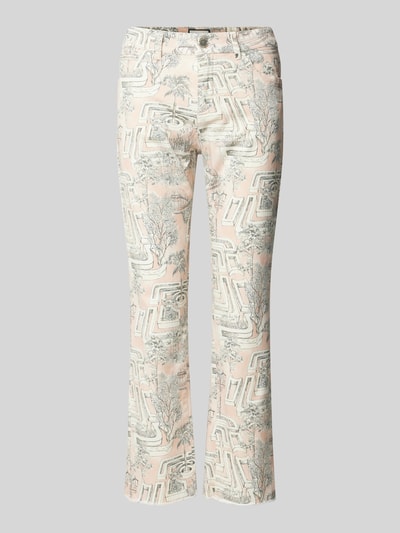 SEDUCTIVE Slim fit broek met all-over print, model 'CLAIRE' Lichtroze - 2