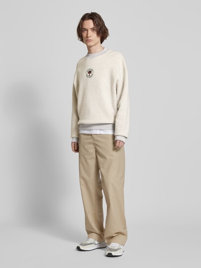 BLKVIS Sweatshirt met labelbadge, model 'SOURCE' Lichtgrijs gemêleerd - 1