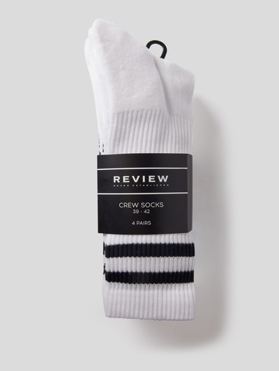 REVIEW Socken mit Kontraststreifen im 4er-Pack Weiss 3