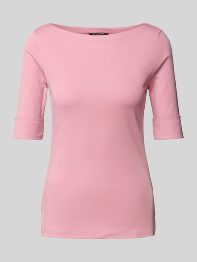 Lauren Ralph Lauren T-Shirt mit geripptem U-Boot-Ausschnitt Modell 'JUDY' Altrosa 2