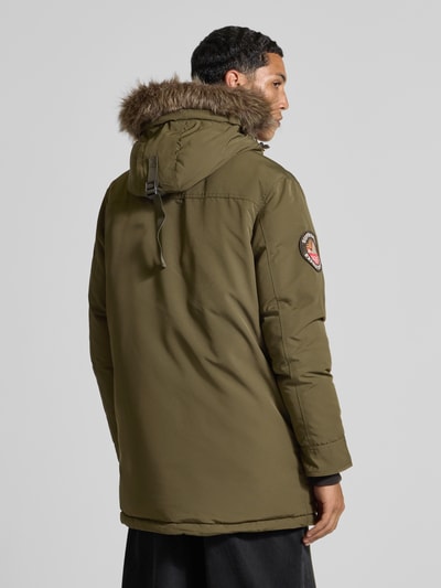 Superdry Regular fit parka met klepzakken, model 'Everest' Kaki - 5