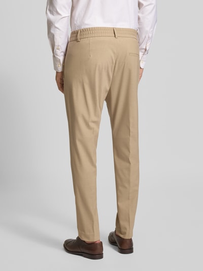 s.Oliver BLACK LABEL Slim fit pantalon met elastische band Camel - 5