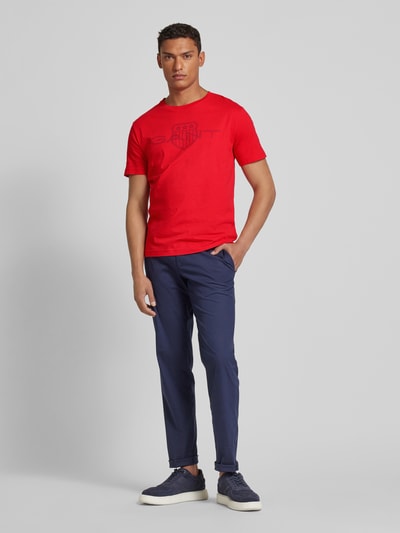 Gant T-shirt met labelprint Rood - 1