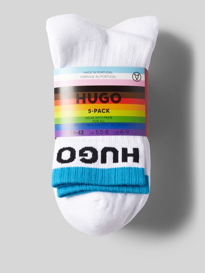 HUGO CLASSIFICATION Sokken in riblook in een set van 5 paar, model 'RAINBOW' Offwhite - 3