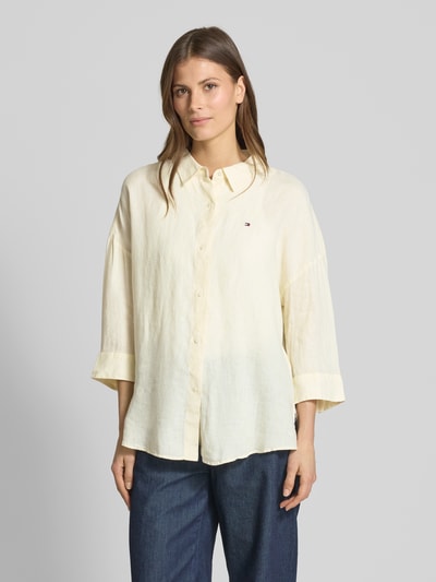 Tommy Hilfiger Relaxed Fit Bluse aus reinem Leinen Hellgelb 4