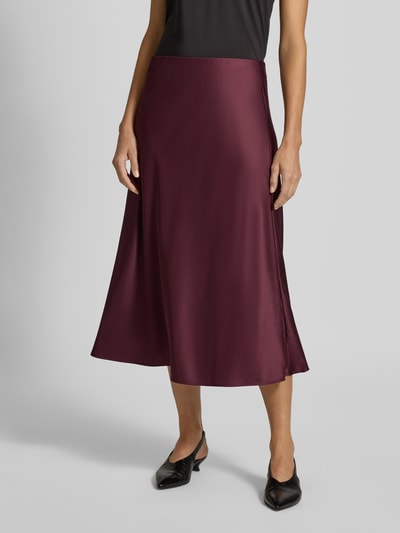 comma Regular fit midirok met viscose, model 'September' Bordeaux - 4