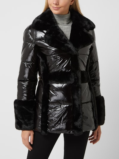 Marciano Guess Steppjacke mit Webpelzbesatz Modell 'Bessie' Schwarz 4