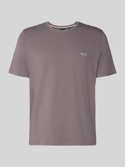 BOSS regular fit T-shirt van katoenmix Taupe - 2