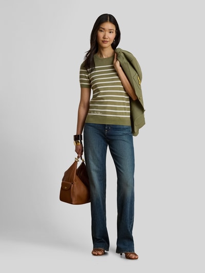 Lauren Ralph Lauren Regular Fit Pullover aus Baumwoll-Mix mit kurzen Ärmeln Khaki 1