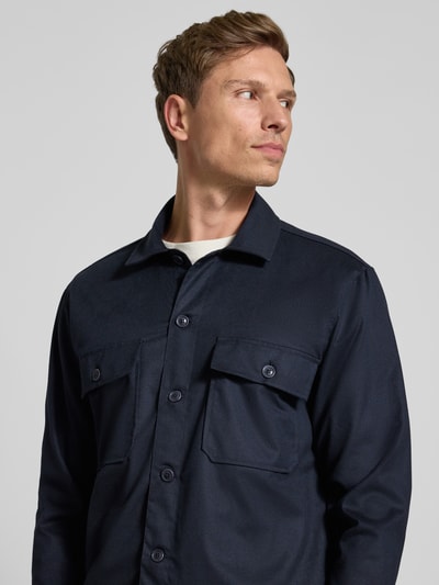 Roy Robson Regular fit overhemdjack met kentkraag Blauw - 3