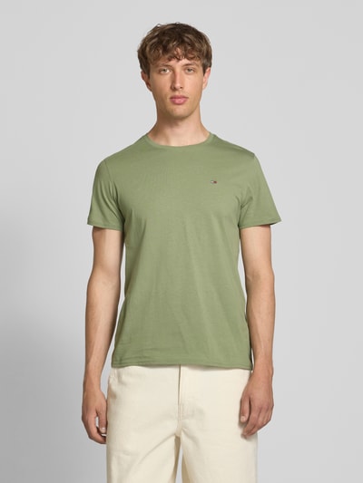 Tommy Jeans Regular fit T-shirt van puur katoen Olijfgroen - 4