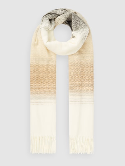 Kurt Beines Schal mit Webmuster  Beige 1