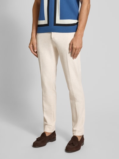 Scotch & Soda Slim Fit Stoffhose mit Gesäßtaschen Modell 'Mott' Offwhite Melange 4