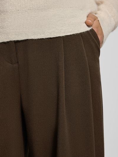 MSCH Copenhagen Spodnie materiałowe z szerokimi nogawkami model ‘Henrika’ Ciemnobrązowy 3