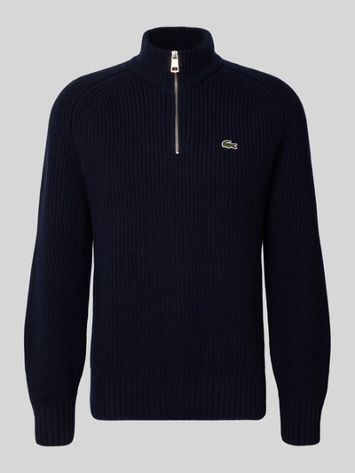 Lacoste Regular Fit Troyer aus reiner Wolle Marine 2