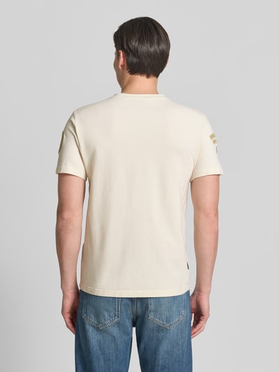 PME Legend T-Shirt mit Rundhalsausschnitt und Stitchings Beige 5