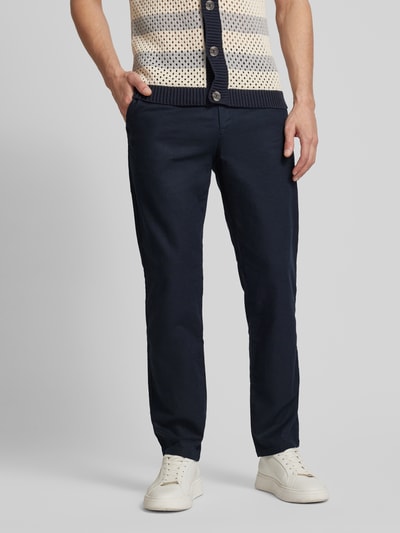 Tom Tailor Relaxed fit chino van een mix van linnen en katoen Marineblauw - 4